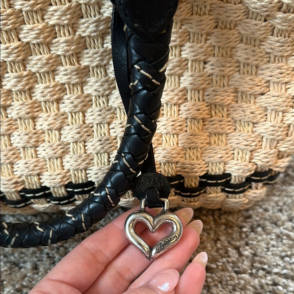 Brighton Black and Cream Woven Handbag - Picture 2 of 9